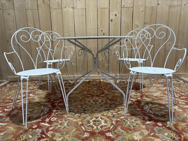Salon De Jardin En Fer Forgé, 1950s photo for sale