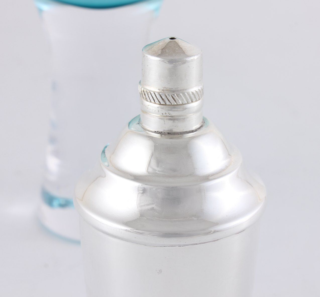 Mini Cocktail Shaker Tabasco, Worcester Sauce, Bitters Bottle. C1930. photo vinterior