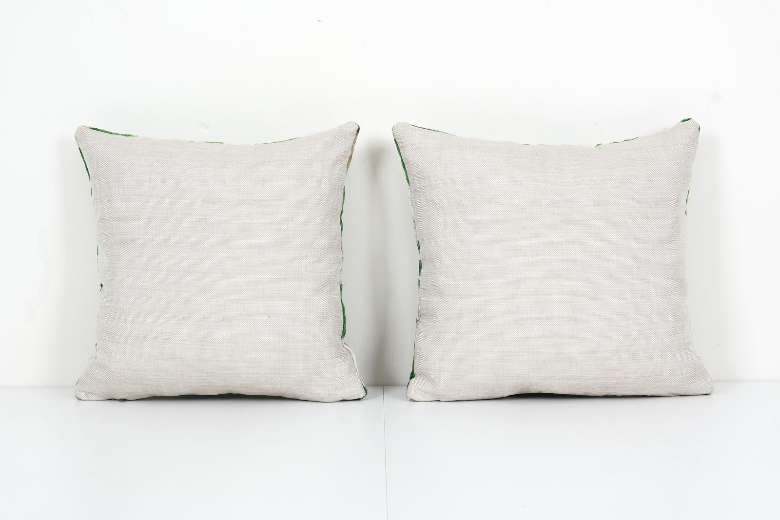 Green Silk Ikat Velvet Pillow Cover   Set Of Two photo Textiles