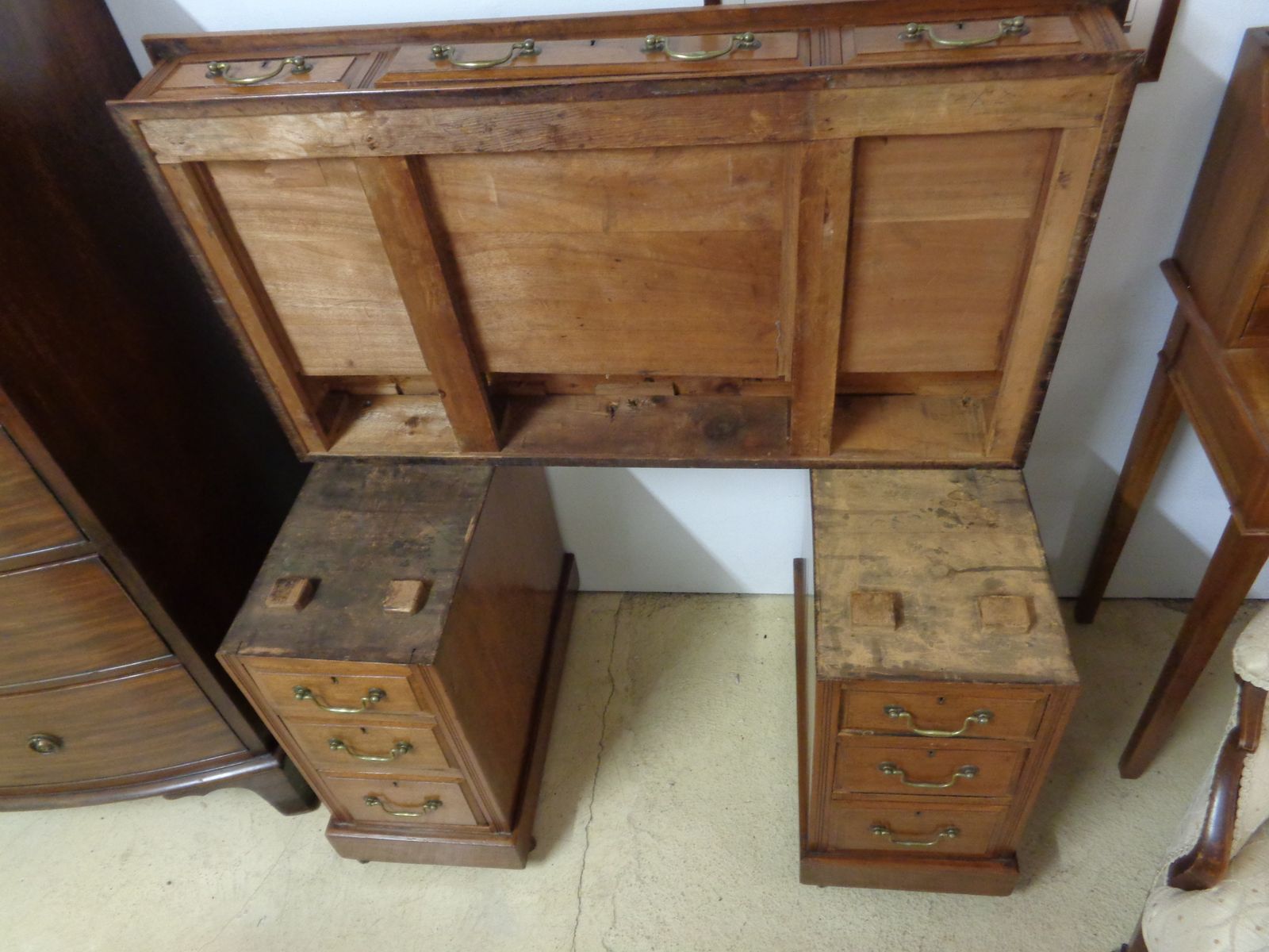 Edwardian Twin Pedestal Desk On Castors photo buy