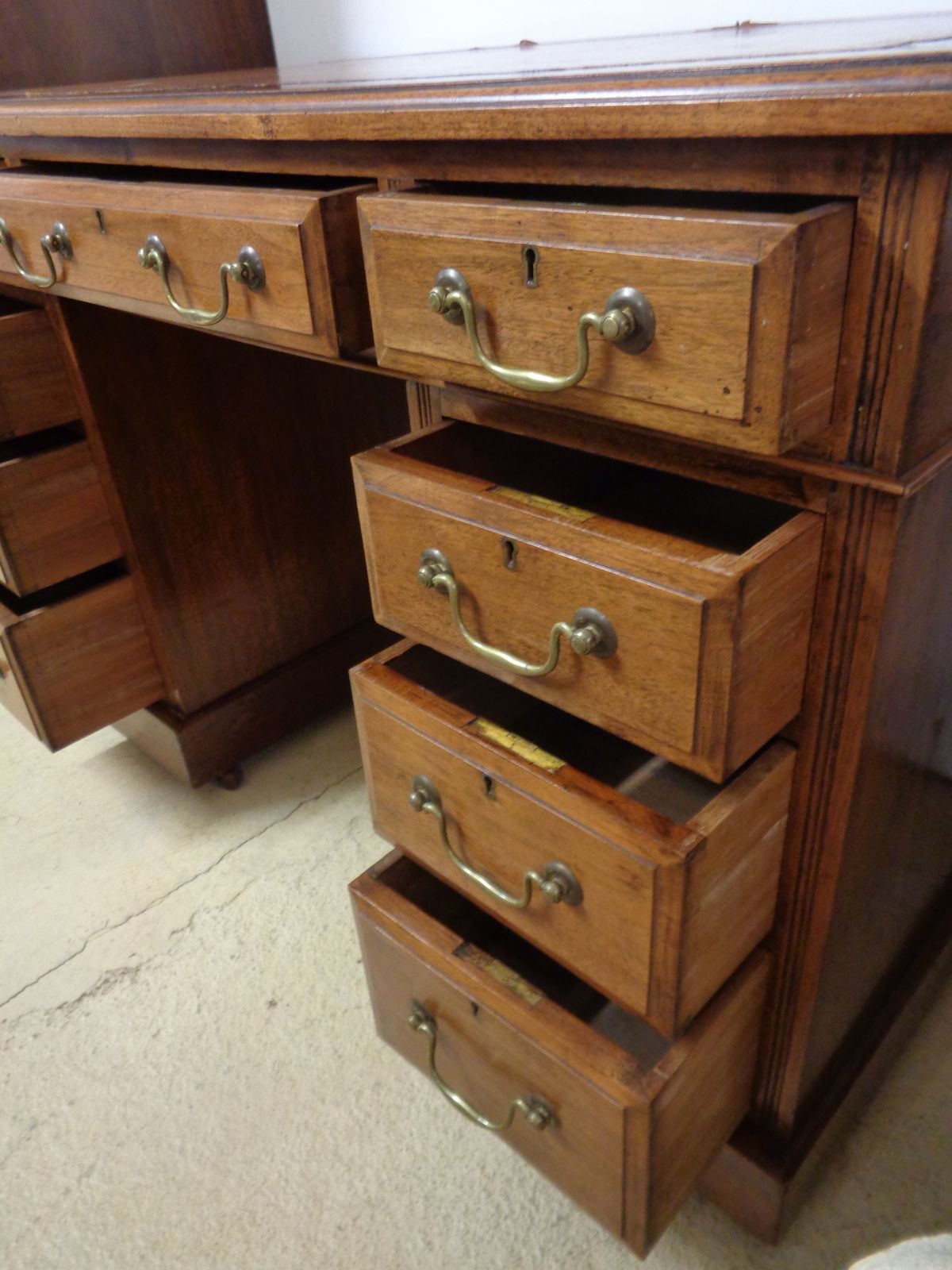 photo for sale Edwardian Twin Pedestal Desk On Castors