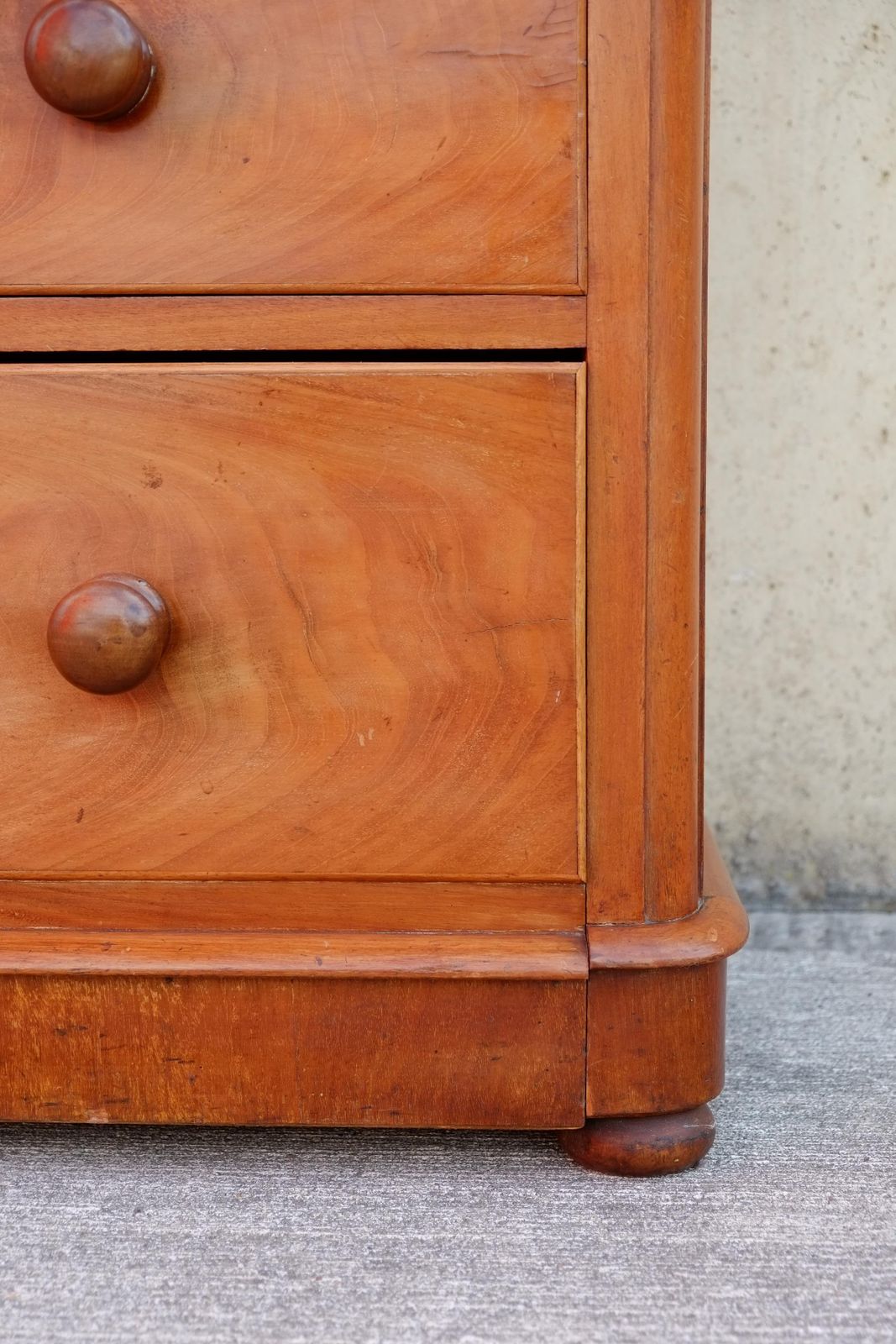 Antique English Satinwood Dresser / Chest Of Drawers With Bun Feet photo buy