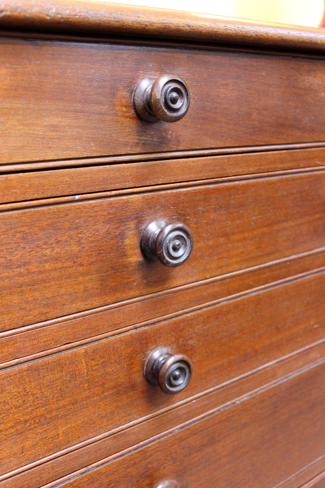 19thc. Red Walnut/Fruitwood “Collector’s” Chest Of Drawers photo Furniture