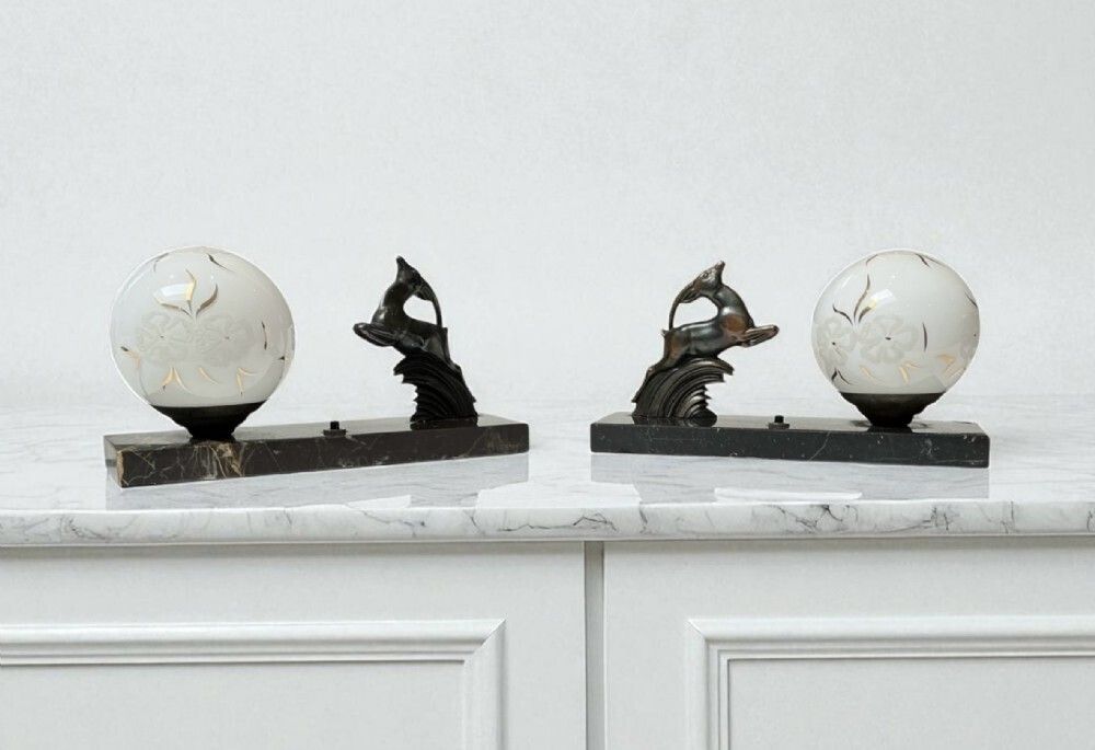 Pair Of French Art Deco Mood Lamps photo 550.0