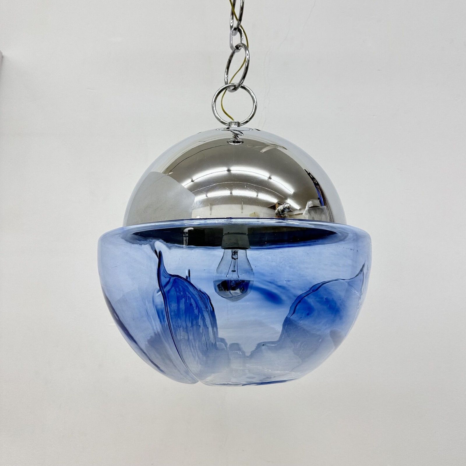 Mid Century Design Grote Bol Murano Glazen Hanglamp Van Mazzega, Jaren 1970 photo for sale