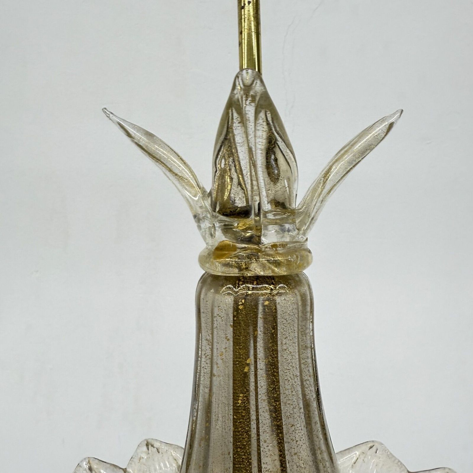 photo vintage Barovier & Toso Murano Glass With Gold Hanging Lamp , 1970s