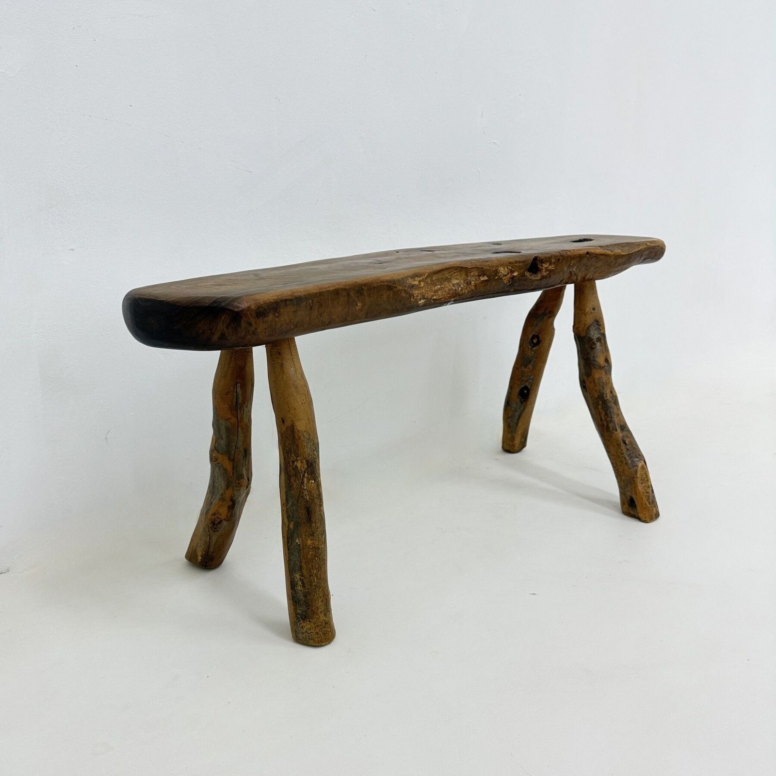 Brutalist Solid Wooden Side Table , 1970s photo 510.0