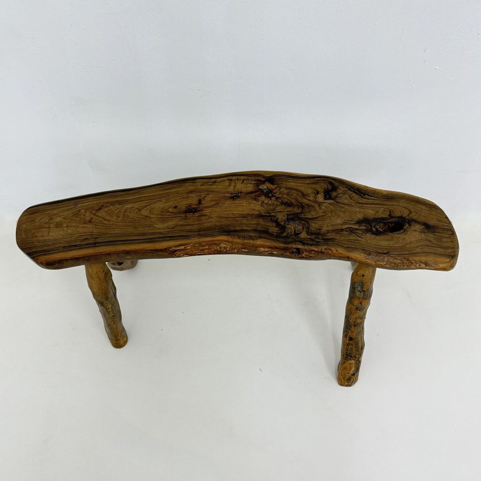 photo vinterior Brutalist Solid Wooden Side Table , 1970s