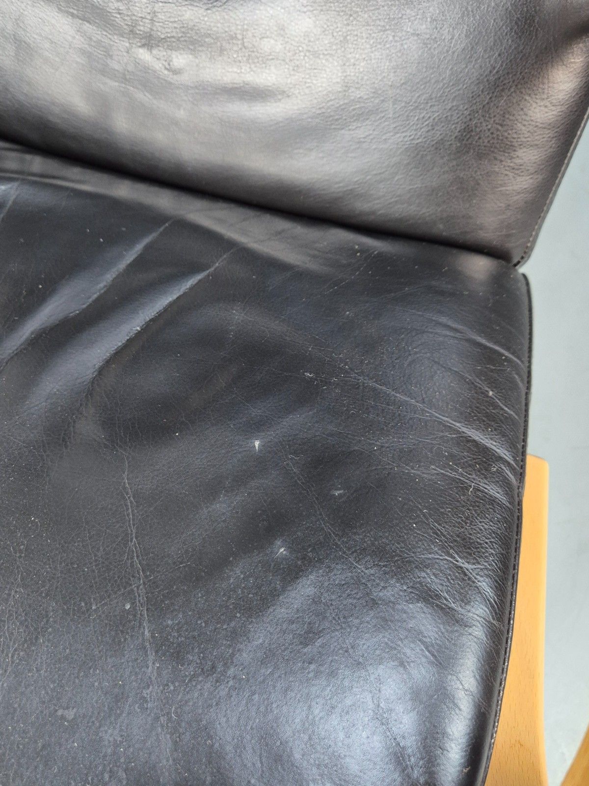 250.0 Danish Black Leather Bentwood Armchair Stouby Style Beech Frame  Eb10299 Mben photo