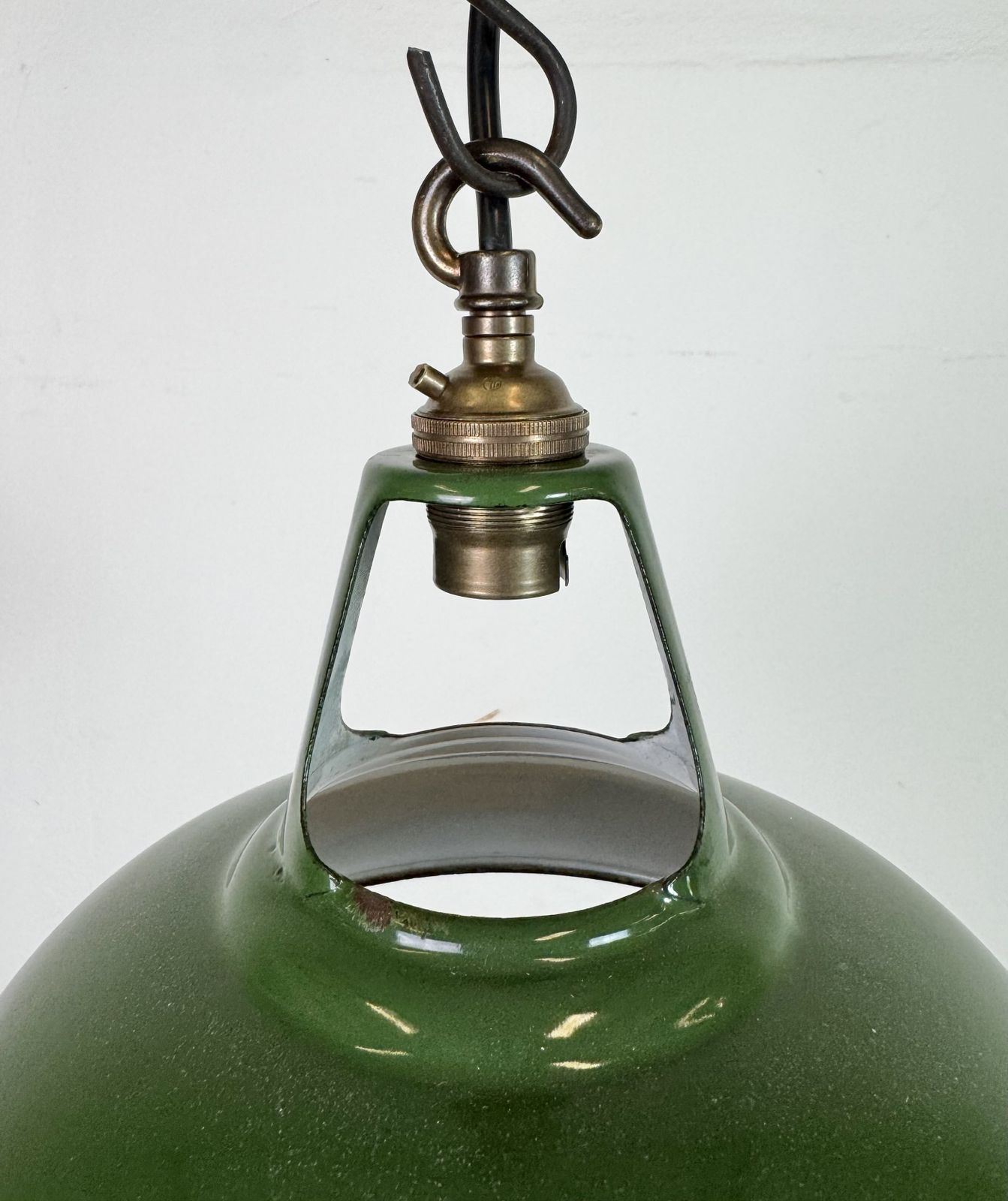 219.0 Industrial Green Enamel Factory Pendant Lamp From Coolicon, 1950s photo