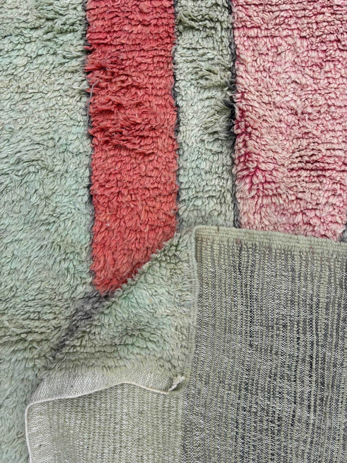 photo for sale Authentic Moroccan Boujad Pink Berber Wool Rug 170x260 Cm   Handwoven Geometric Boho Area Carpet   Tribal Wool Rug