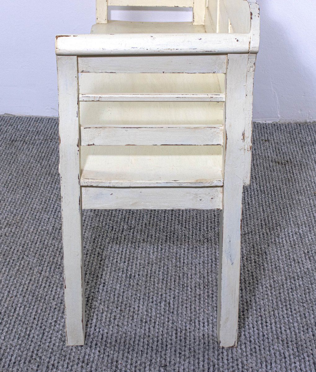 Antique White Painted Pine Bench, Late 19th Century photo Furniture
