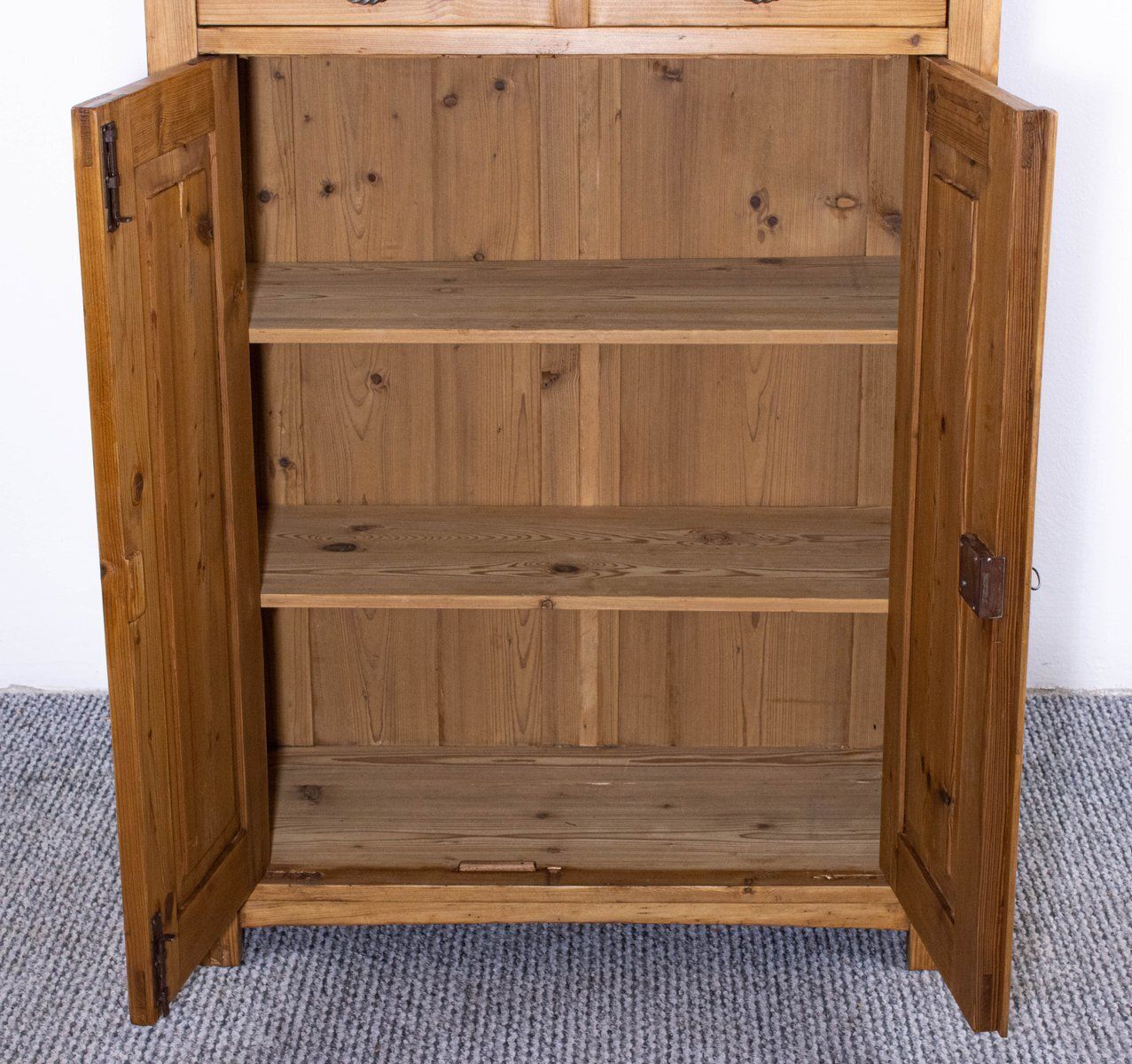 Antique Waxed Stripped Pine Cabinet, Late 19th Century photo Furniture