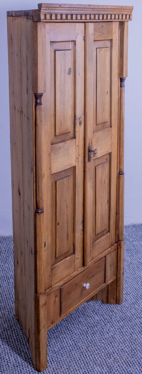 Late 19th Century Pine Corner Cabinet With Drawer, 1899 photo furniture