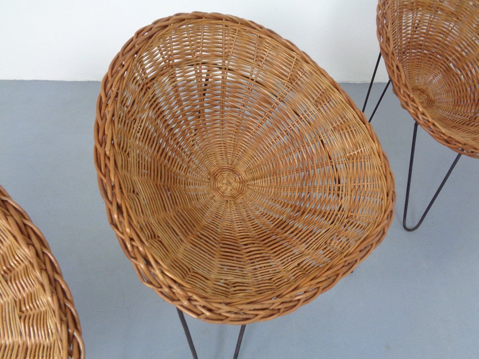 photo for sale Mid Century German Bamboo Chairs, 1950s, Set Of 4
