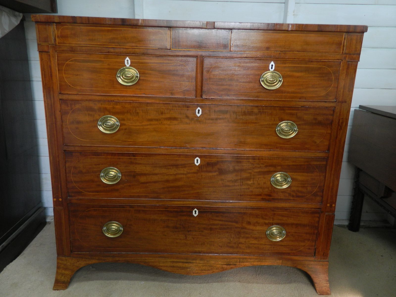 Victorian Mahogany Inlay Chest Of Drawers