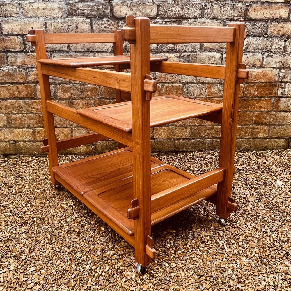 Scandinavian Teak Serving Trolley With Removable Trays, C.1965–75
