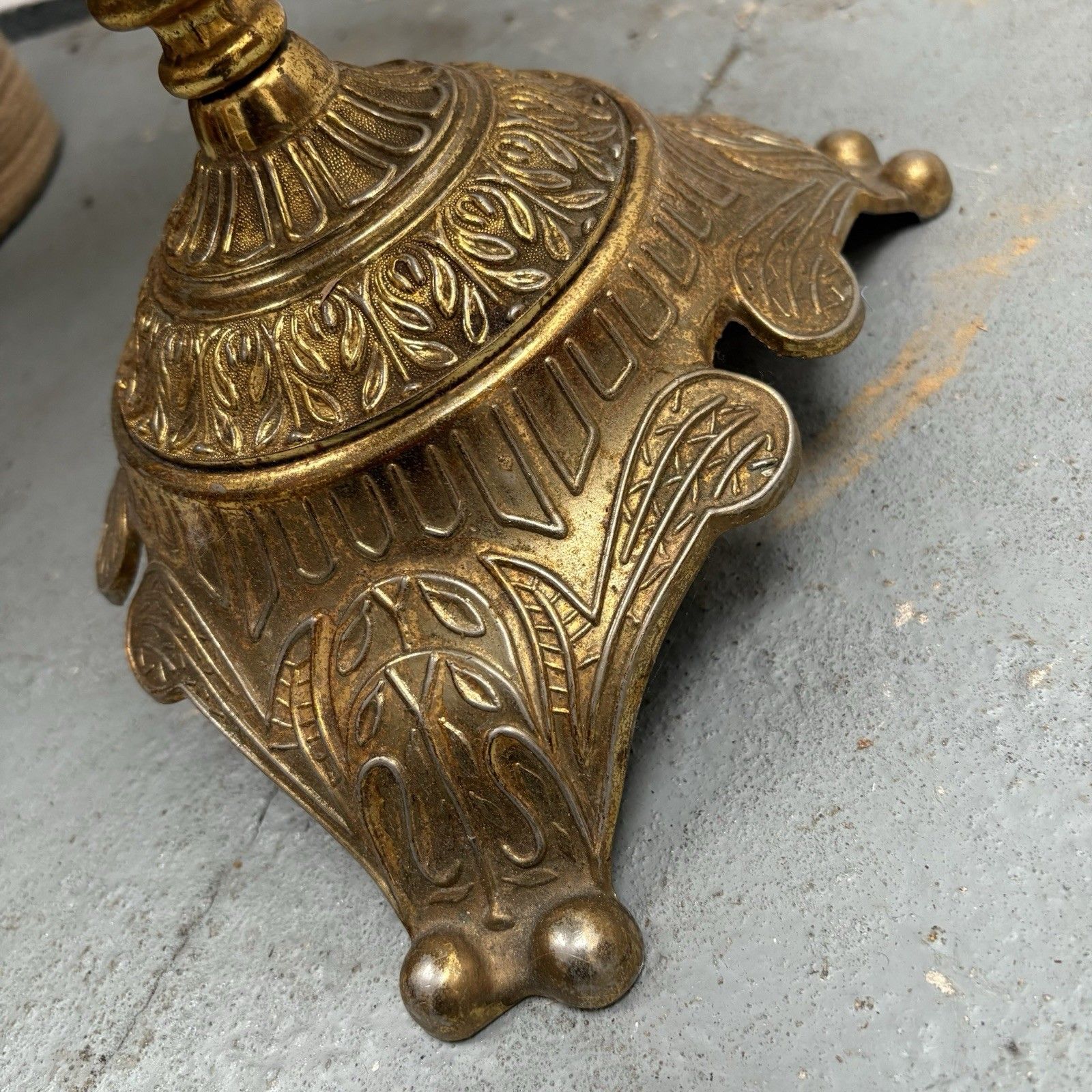 photo for sale Vintage French Style Green Onyx Circular Top Brass Wine Or Side Table