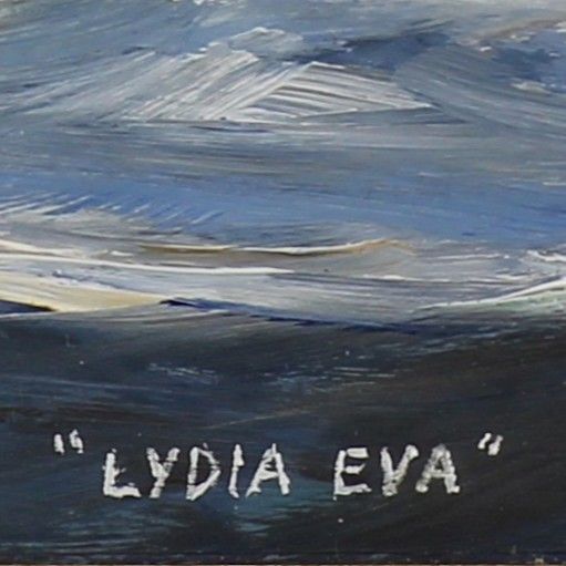 Oil On Board By Roger Bedingfield. Titled "Lydia Eva" Off Smiths Knoll Lightship photo Art
