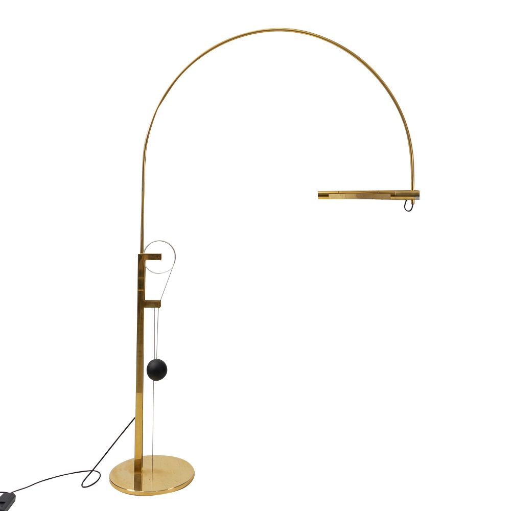 Brass Halo Mobile Floor Lamp, Baltensweiler, 1980s