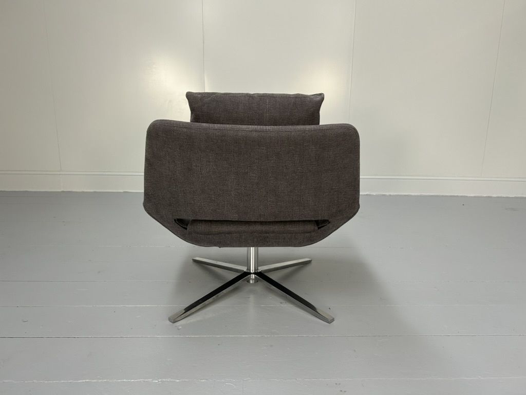 Pair Of B&B Italia “Metropolitan Me84” Armchairs – In Mid Grey Fabric photo 3400.0