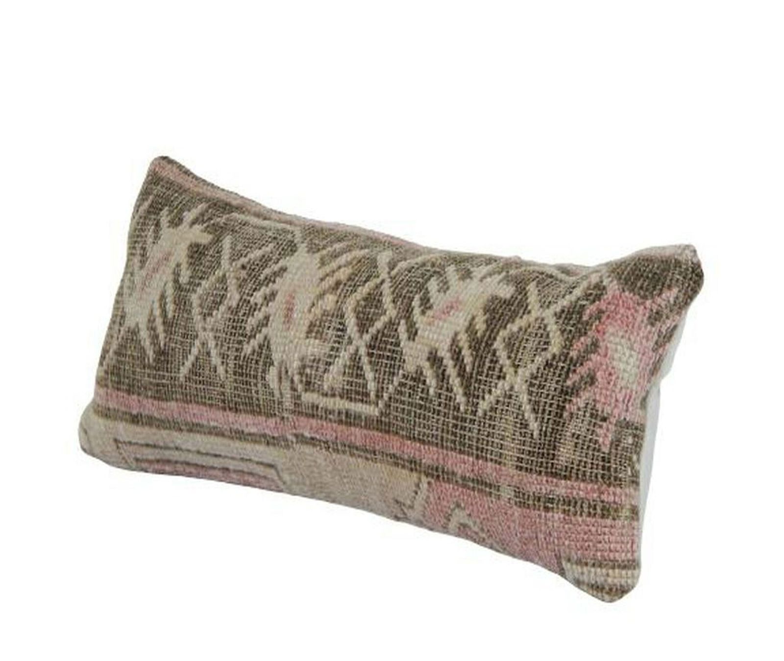 Wool Bohemian Carpet Rug Pillow, Sofa Couch Pillow Case, Turkish Traditional Motifs Handmade Pillow photo for sale