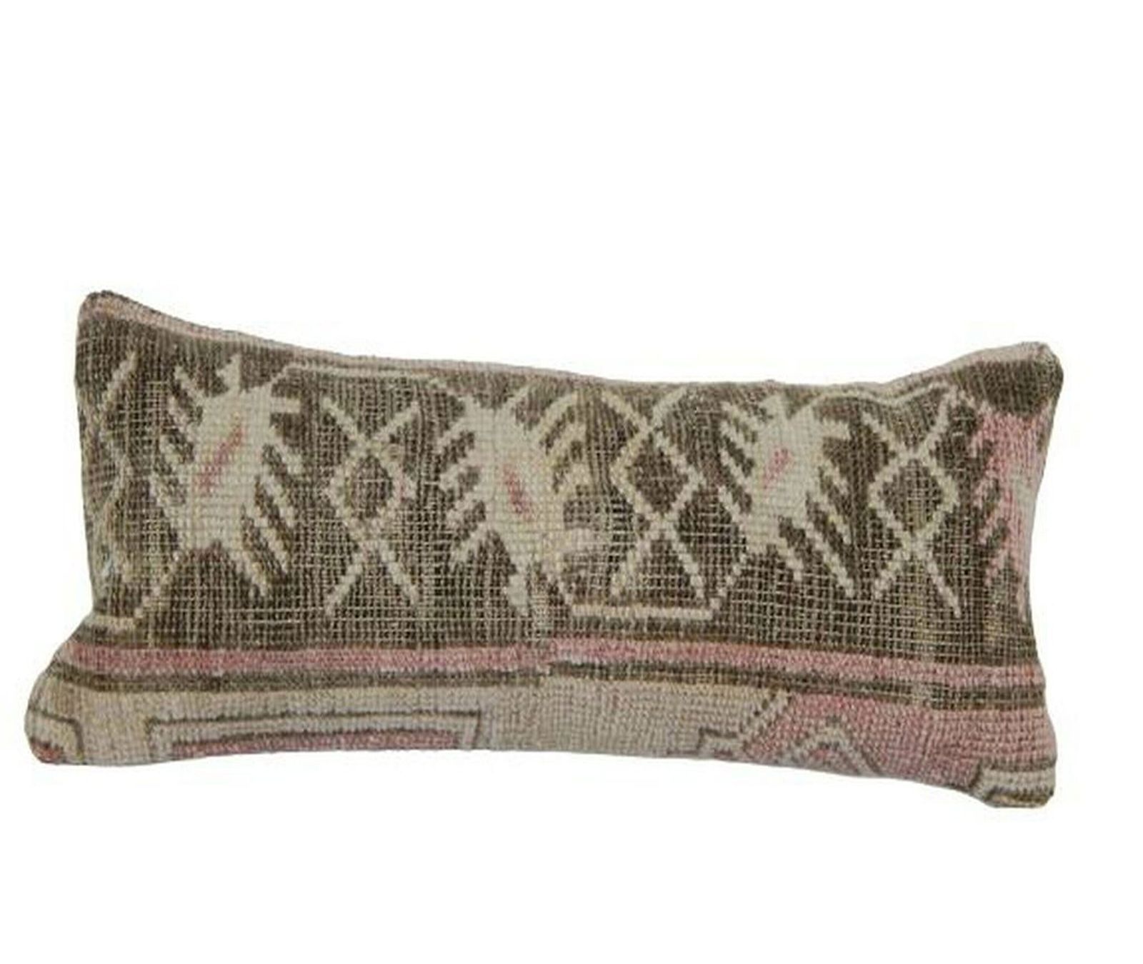 Wool Bohemian Carpet Rug Pillow, Sofa Couch Pillow Case, Turkish Traditional Motifs Handmade Pillow