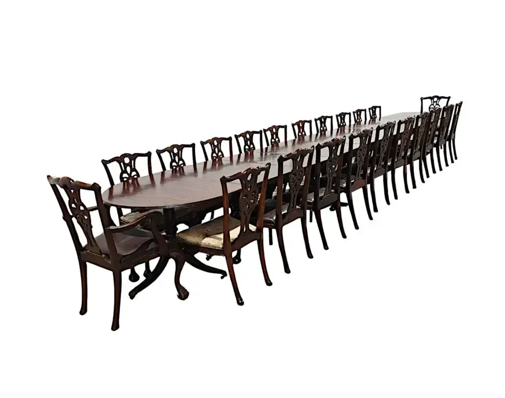 A Very Rare 19th Century Irish Harlequin Set Of Twenty Four Dining Chairs Attributed To 'Butlers' Of Dublin photo furniture