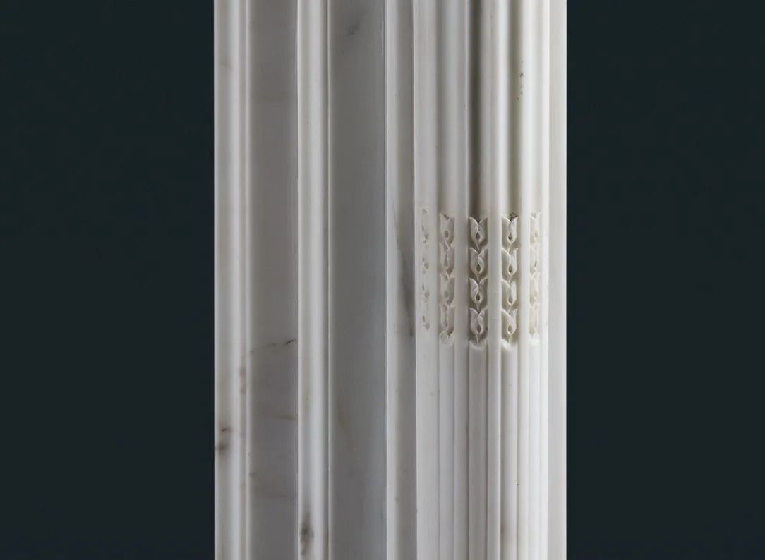 Louis XVI Style Statuary Marble Fireplace Surround photo for sale