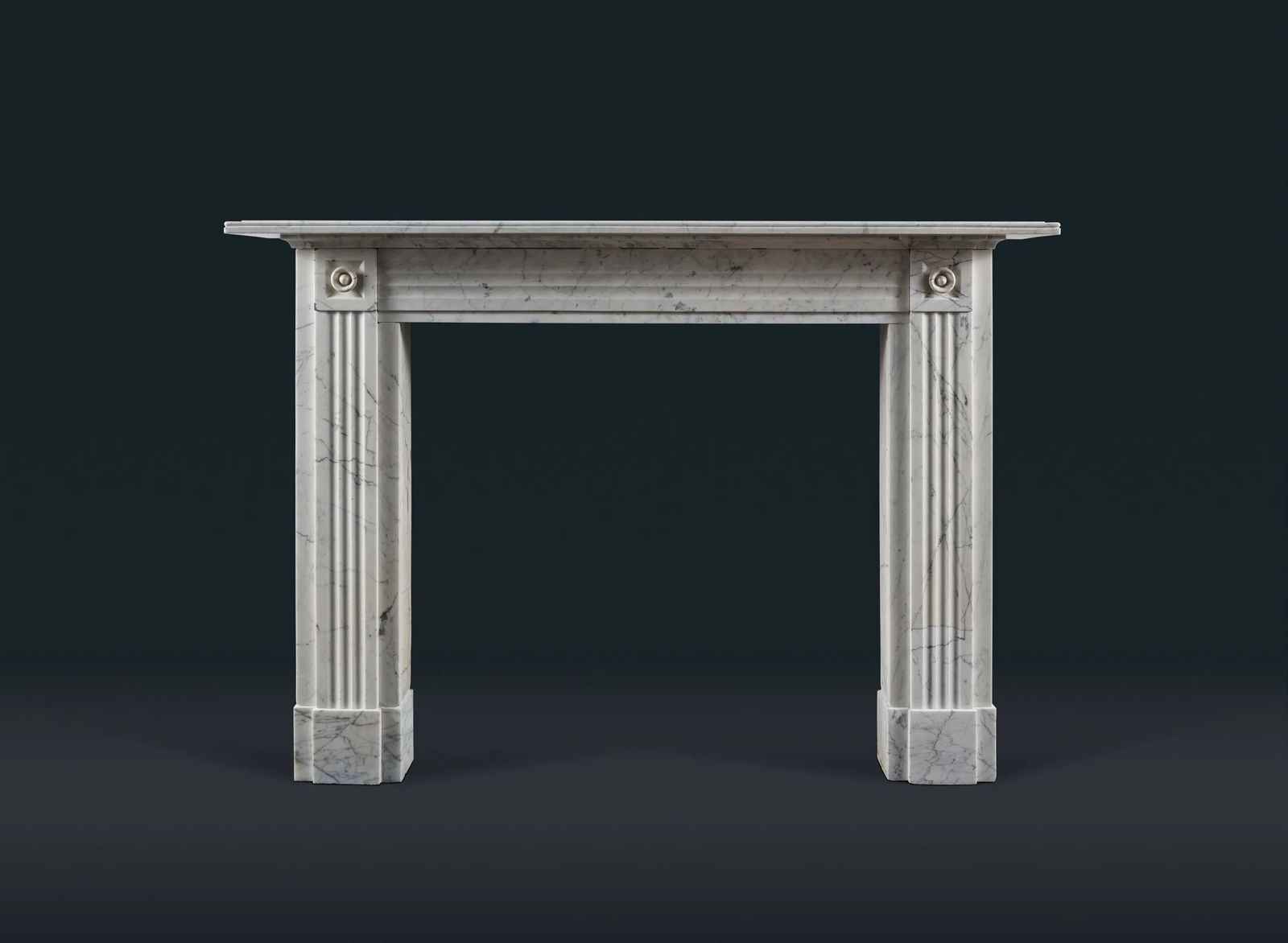 Georgian Carrara Marble Fluted Fireplace Surround
