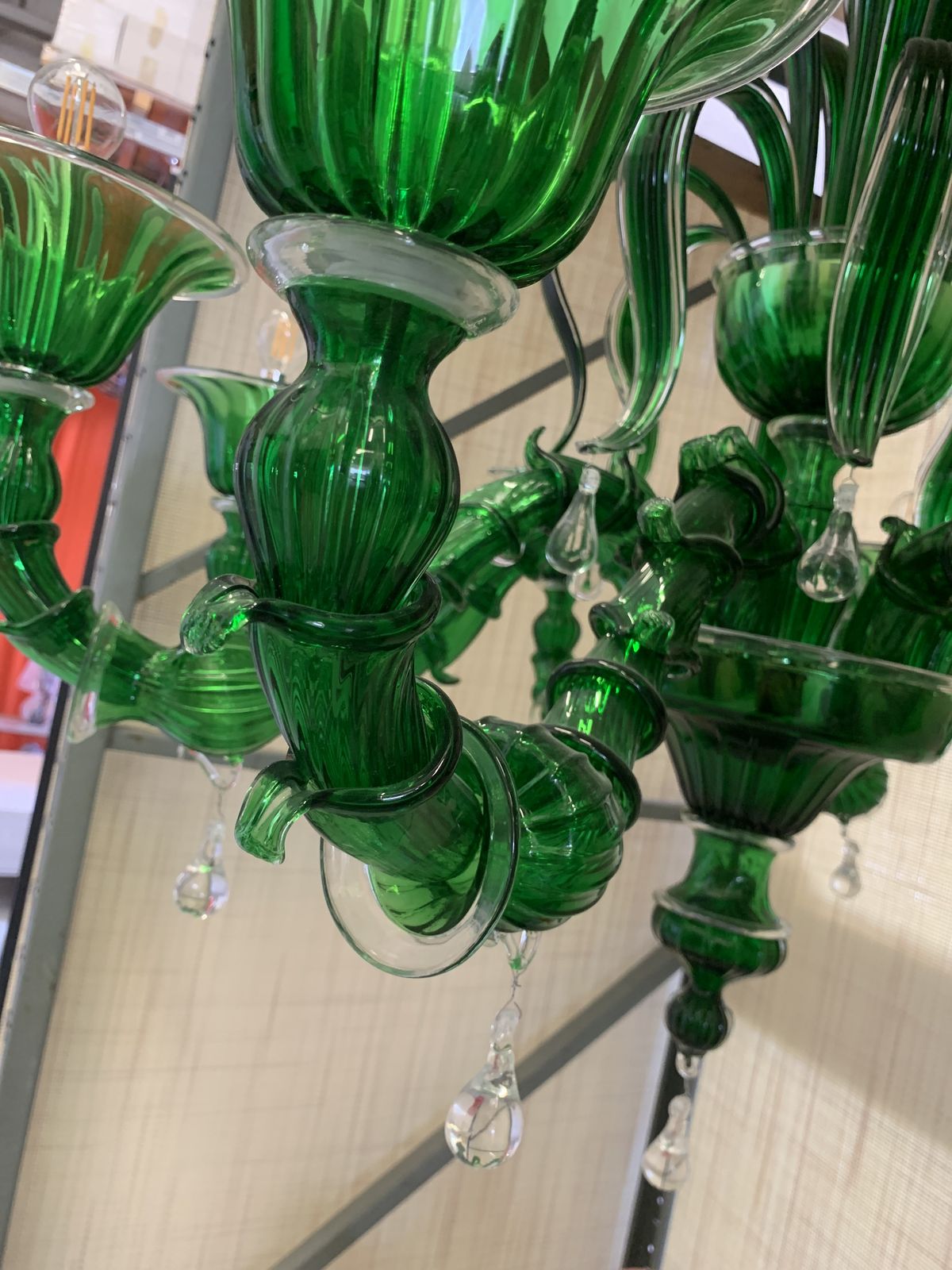 Contemporary Lively Green "Cà Rezzonico" Murano Glass Chandelier photo furniture