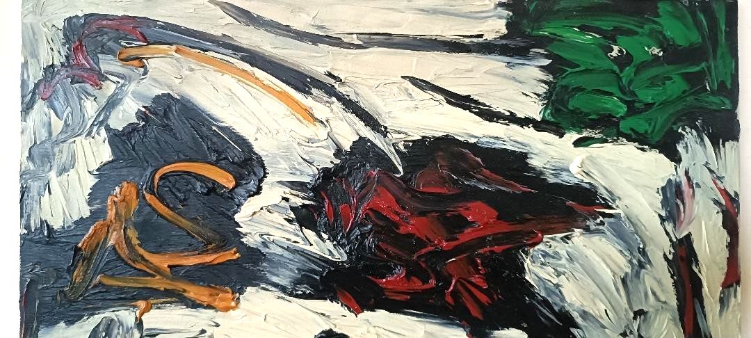 Abstract Painting Oil On Canvas Simone Ciani 90s Material photo 186.0