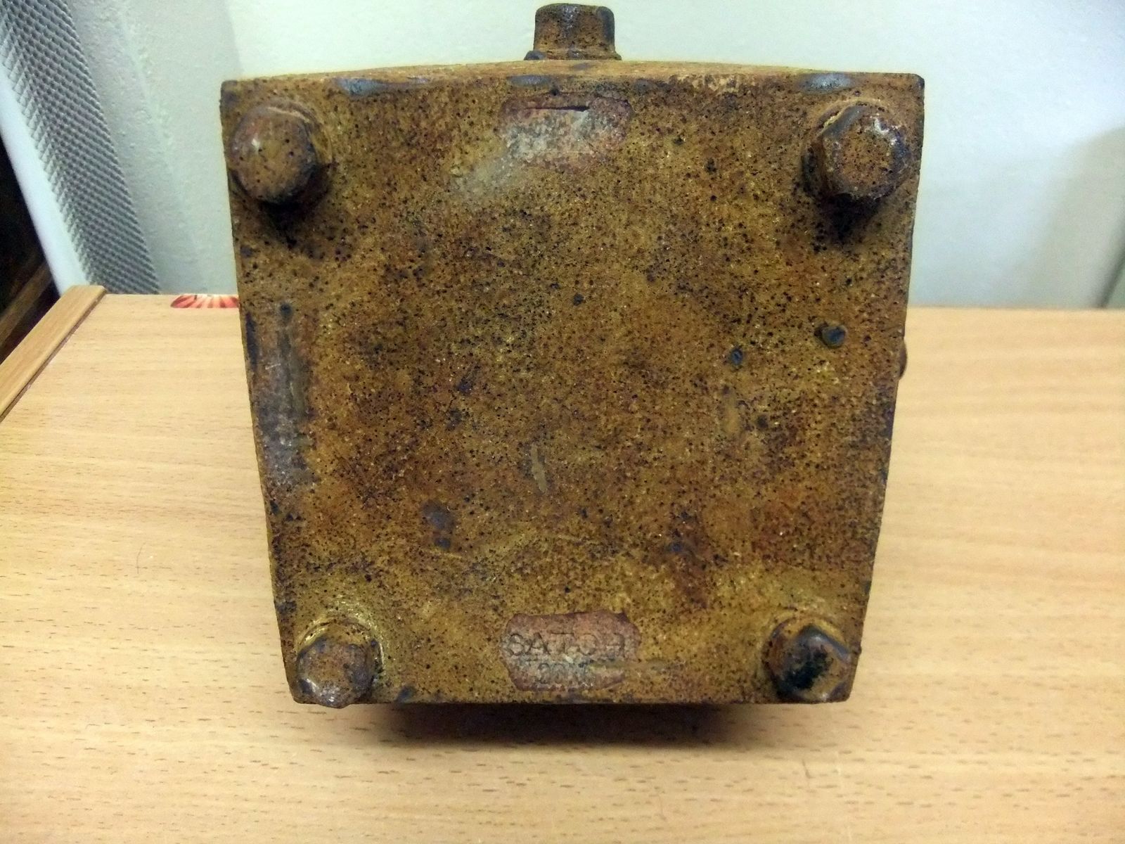Kazuhito Satoh Slab Built Sculptural Vase Made To Look Like A Rusted Iron Container. photo Home Decor