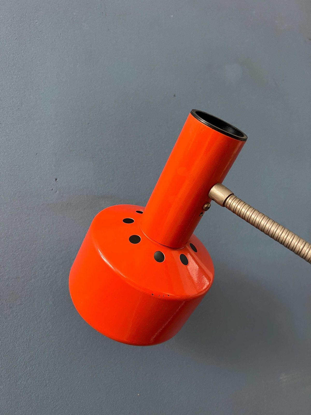 Oranje Mid Century Bureaulamp Van Hustadt Leuchten photo vintage