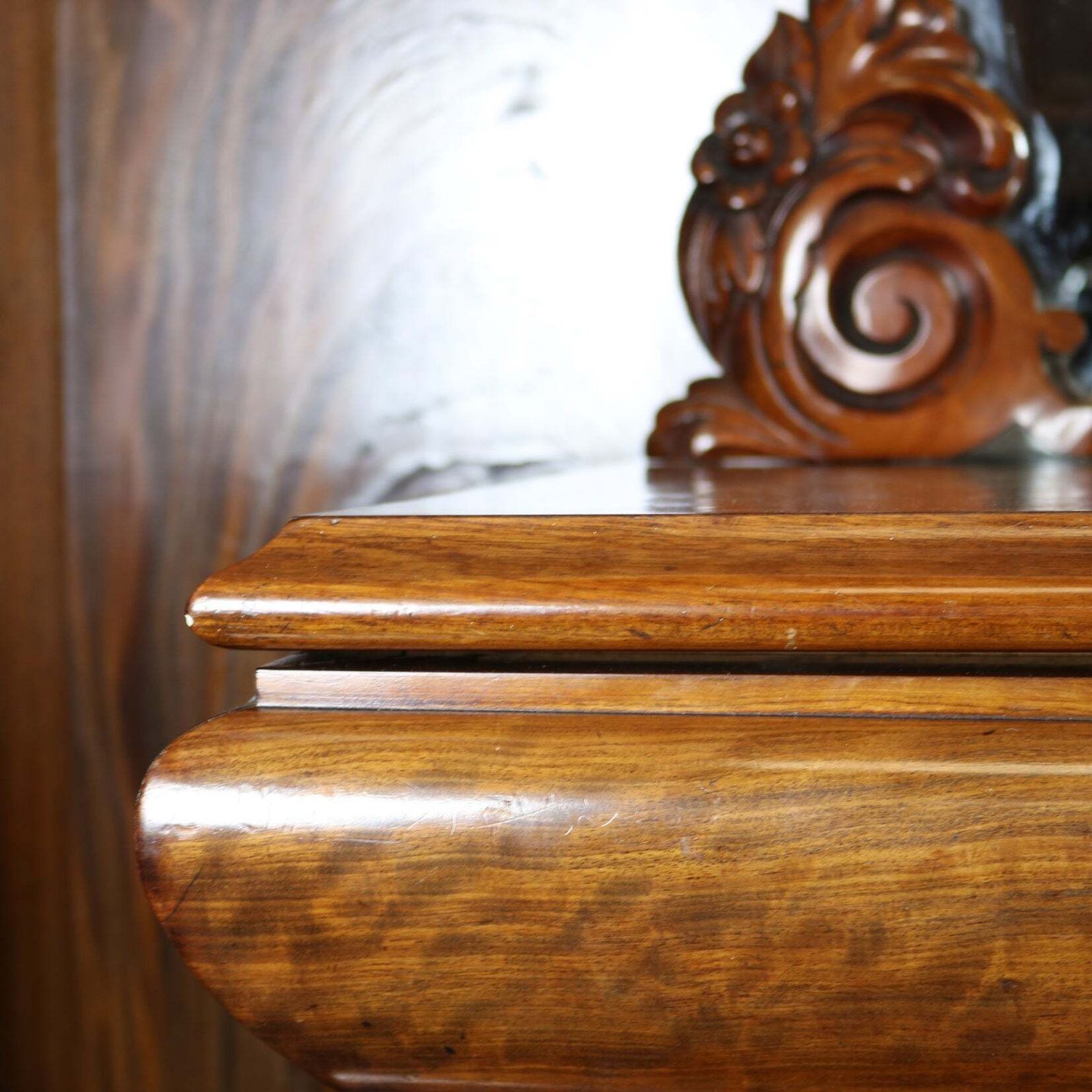 Antique Ornate Carved Mahogany Sideboard With Mirror And Secret Drawers photo buy