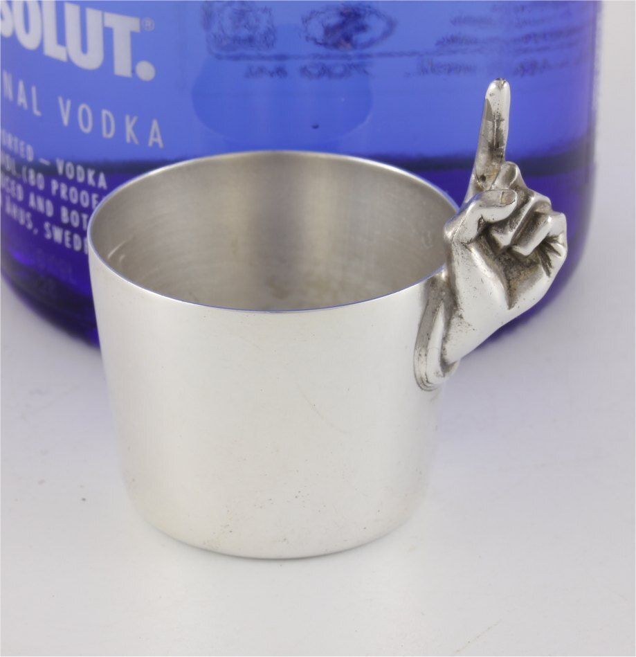 Silver Plate One Finger 1oz Spirit Measure Jigger. Napier Co. USA. C1950.