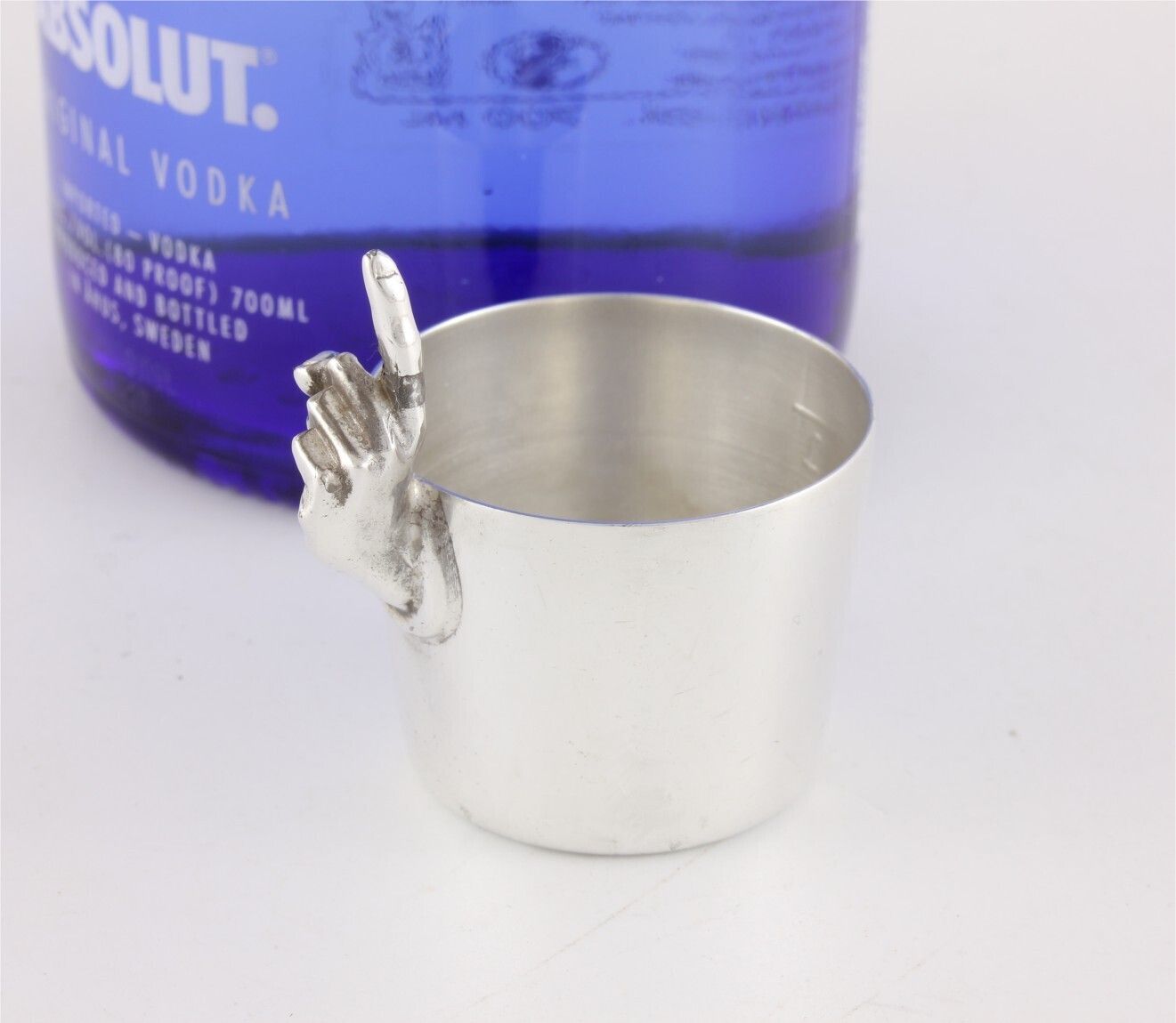 Silver Plate One Finger 1oz Spirit Measure Jigger. Napier Co. USA. C1950. photo 155.0