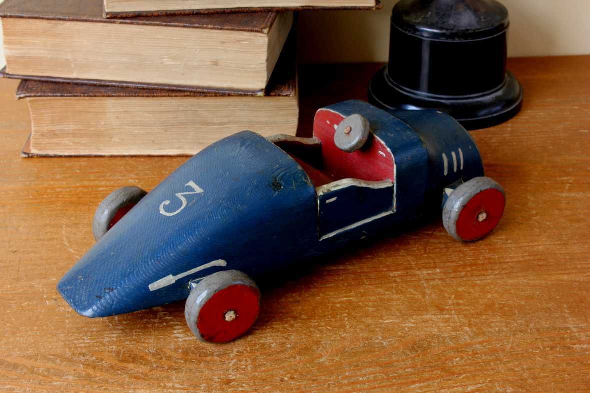 Handmade Wooden Racing Car. Scratch Built Decorative Model Car. photo for sale
