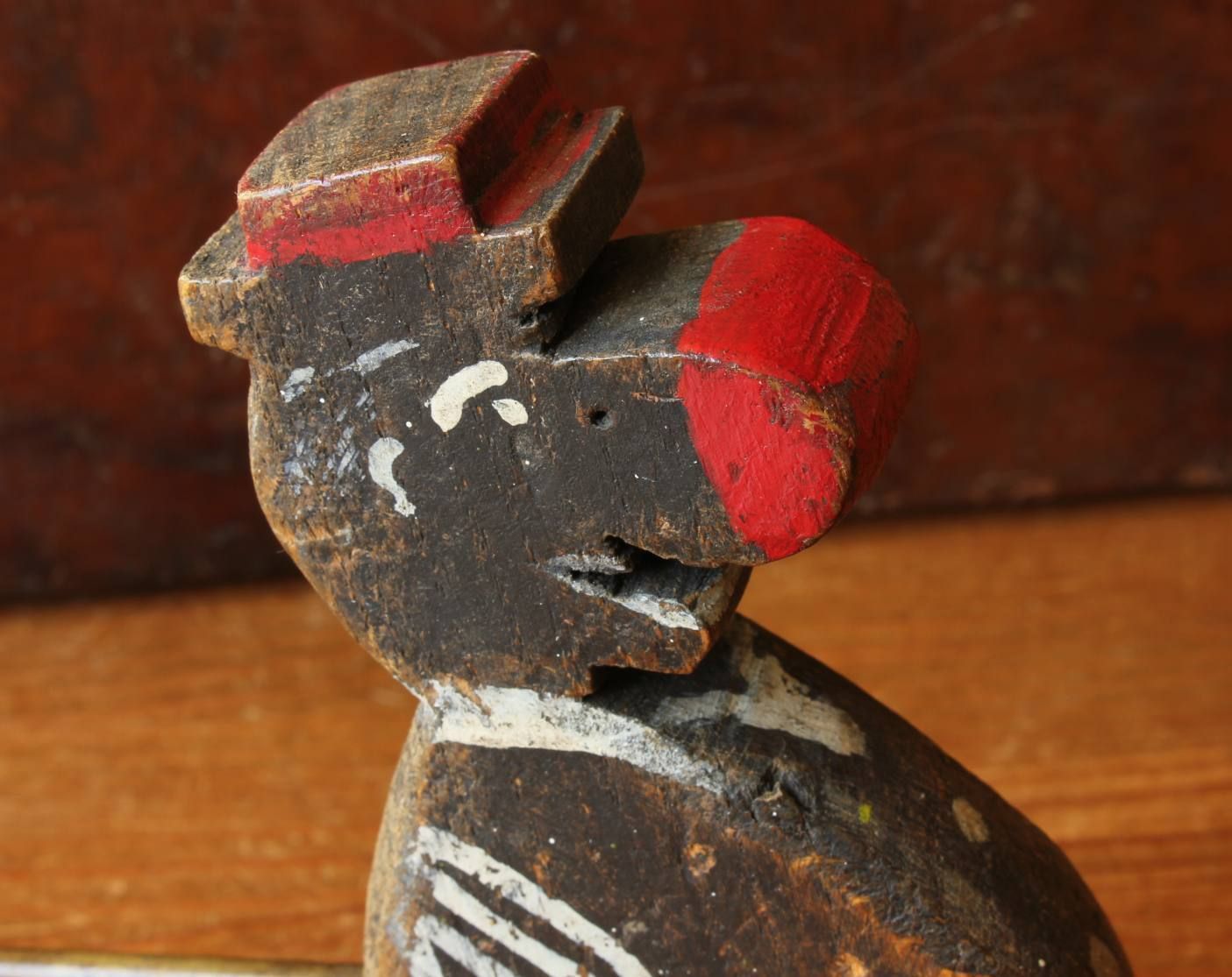 Folk Art Jig Man Figure. Carved Wood Walking Dancing Jiggy Toy Doll. photo Home Decor