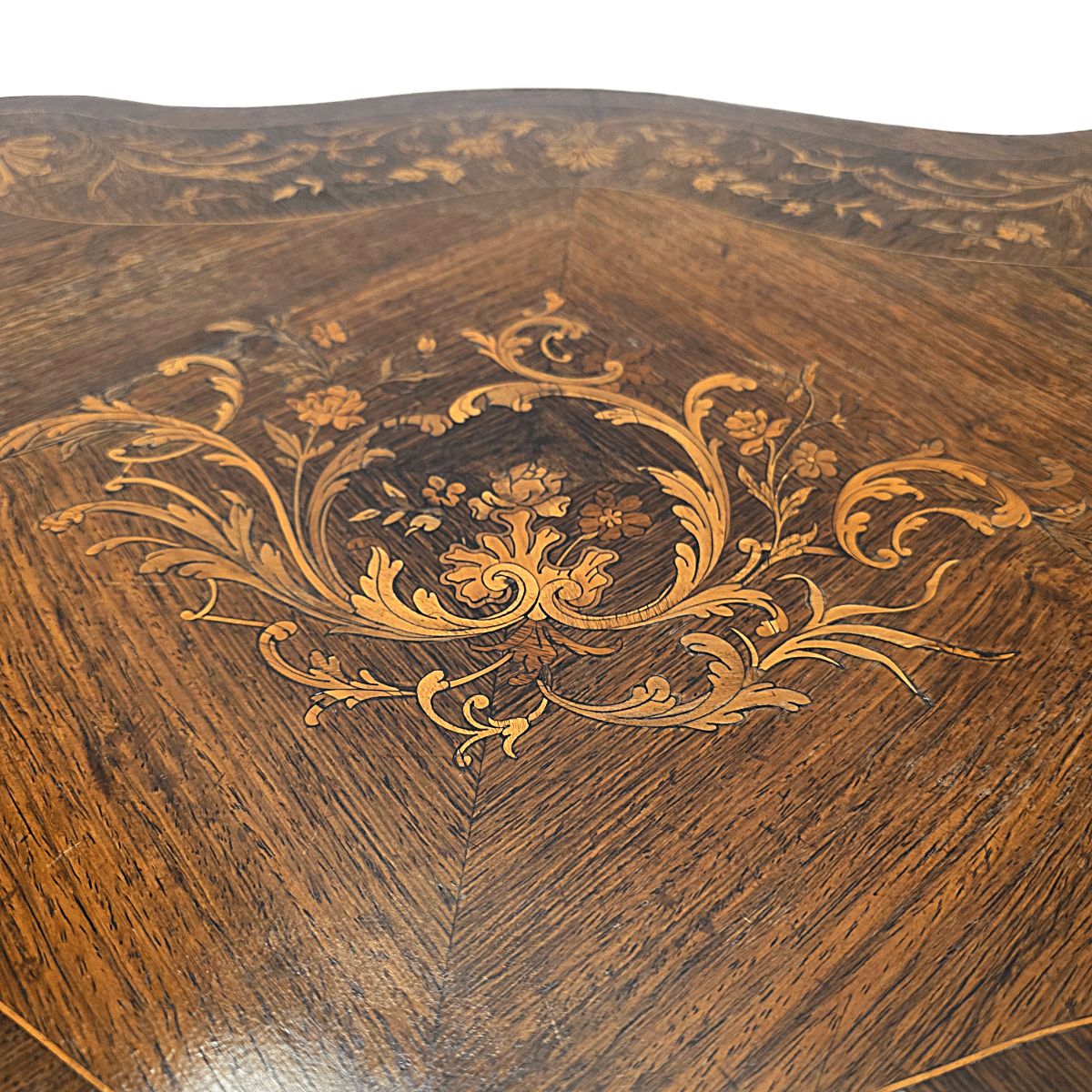 Antique French Louis XV Style Table With Drawer, Late 1800s photo for sale