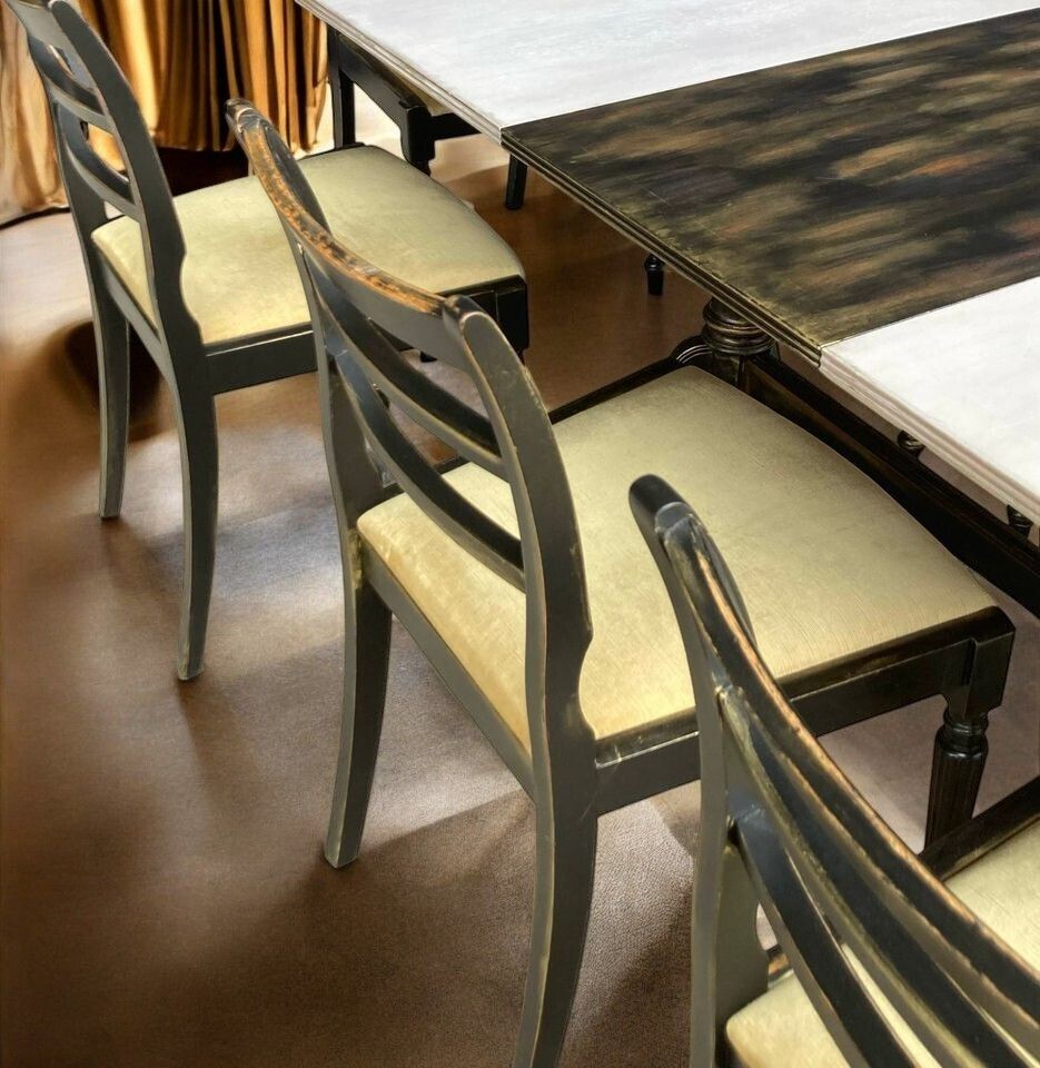 Restored 1975 McIntosh Twin Pillar Extending Dining Table & Eight Chairs | Hand Finished photo buy
