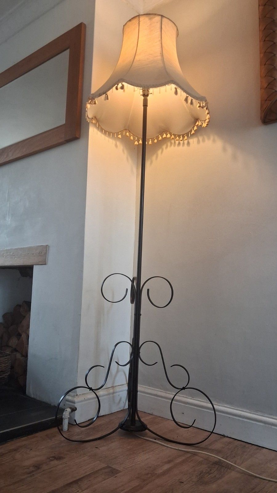 photo vinterior 1960's French Mid Century Wrought Iron Standard /Floor Lamp