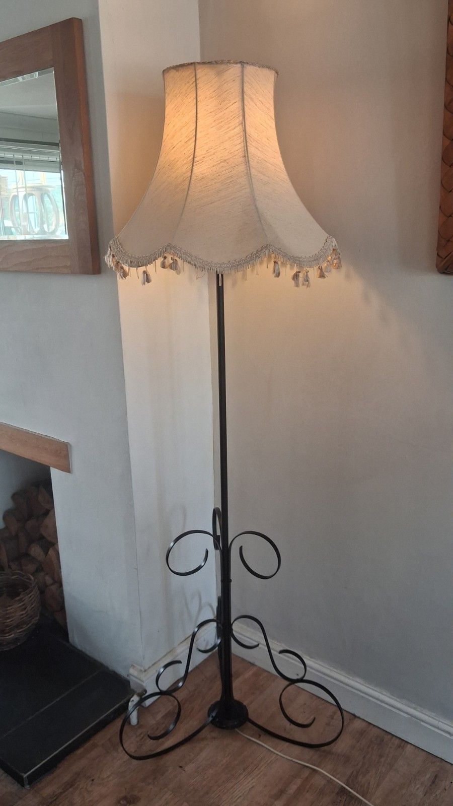 photo buy 1960's French Mid Century Wrought Iron Standard /Floor Lamp