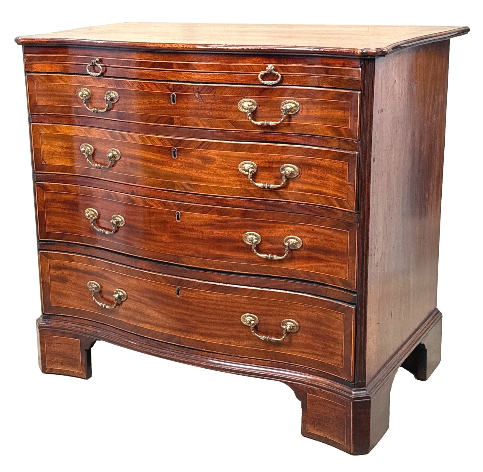 George III Period Mahogany Serpentine Chest Of Drawers (England, Circa 1770)