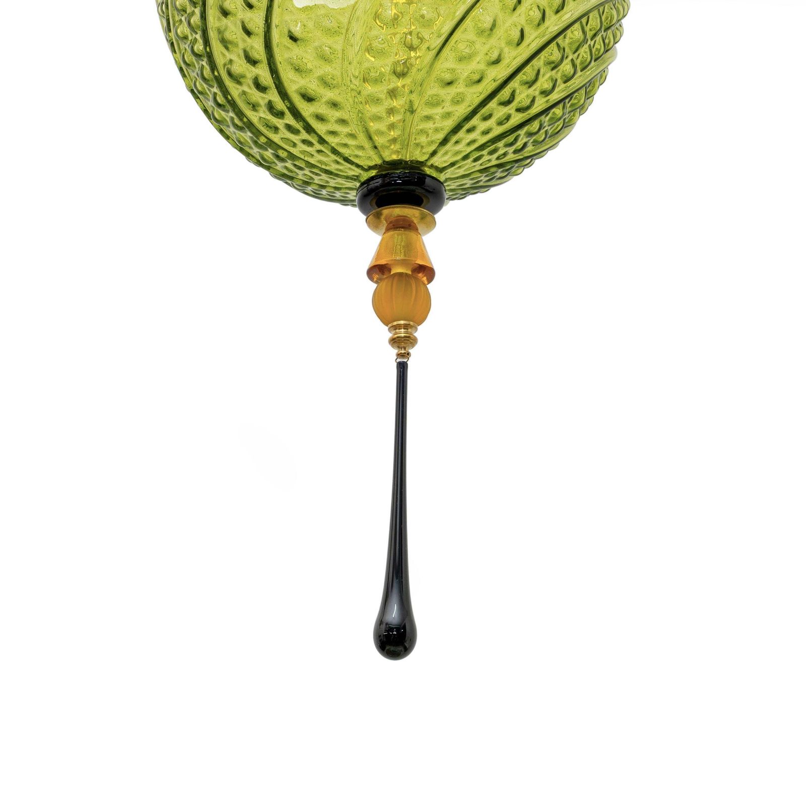 Blown Murano Glass And Brass Pendant Lamp photo vinterior
