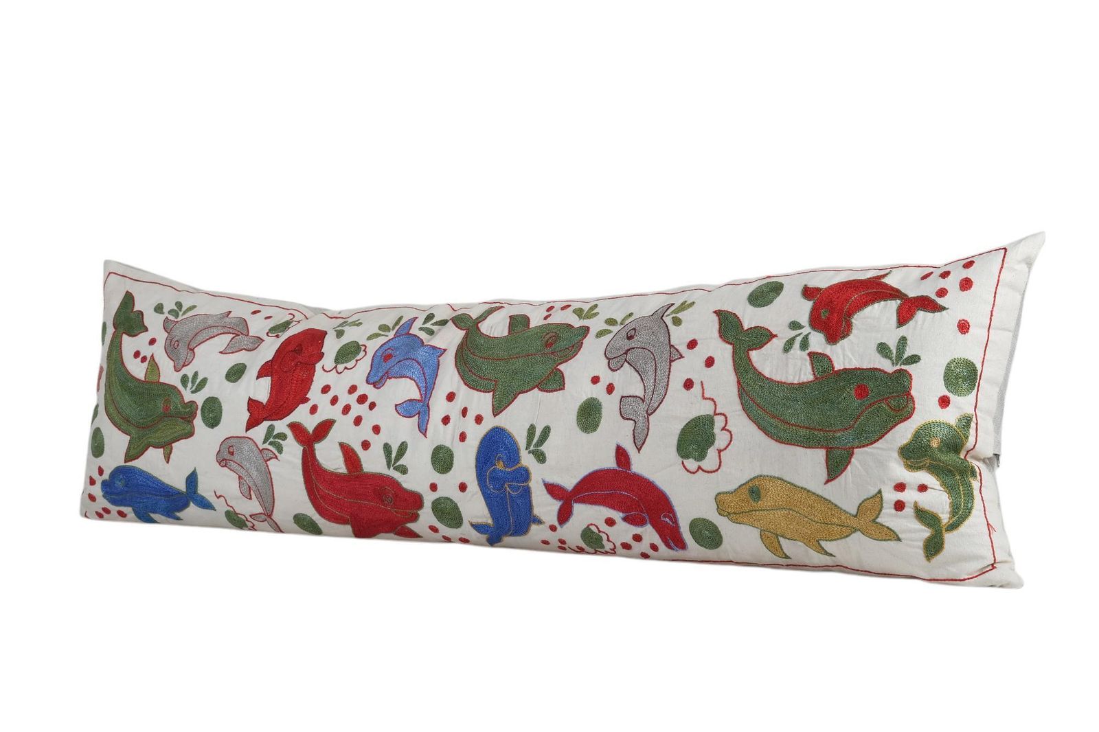 Uzbek Traditional Suzani Fish Design Bedding Pillow   Handmade Embroidery Cushion Cover photo furniture