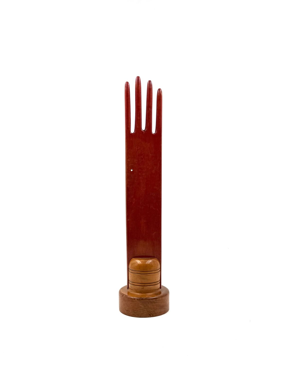 Red Wood Hand Jewelry Display, France 1960s photo vinterior