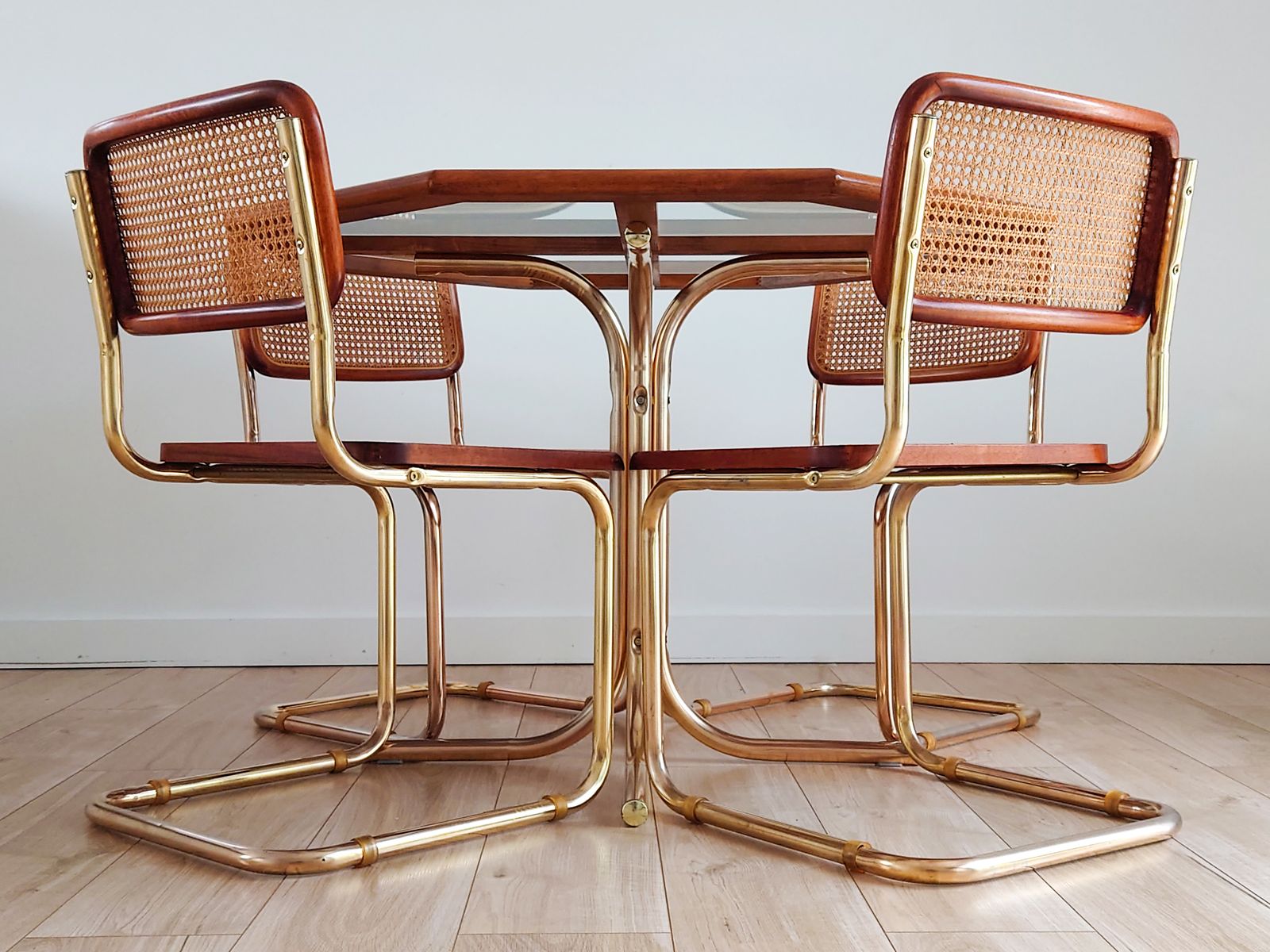 Mid Century Retro Marcel Breuer Style Italian Dining Table And Chairs