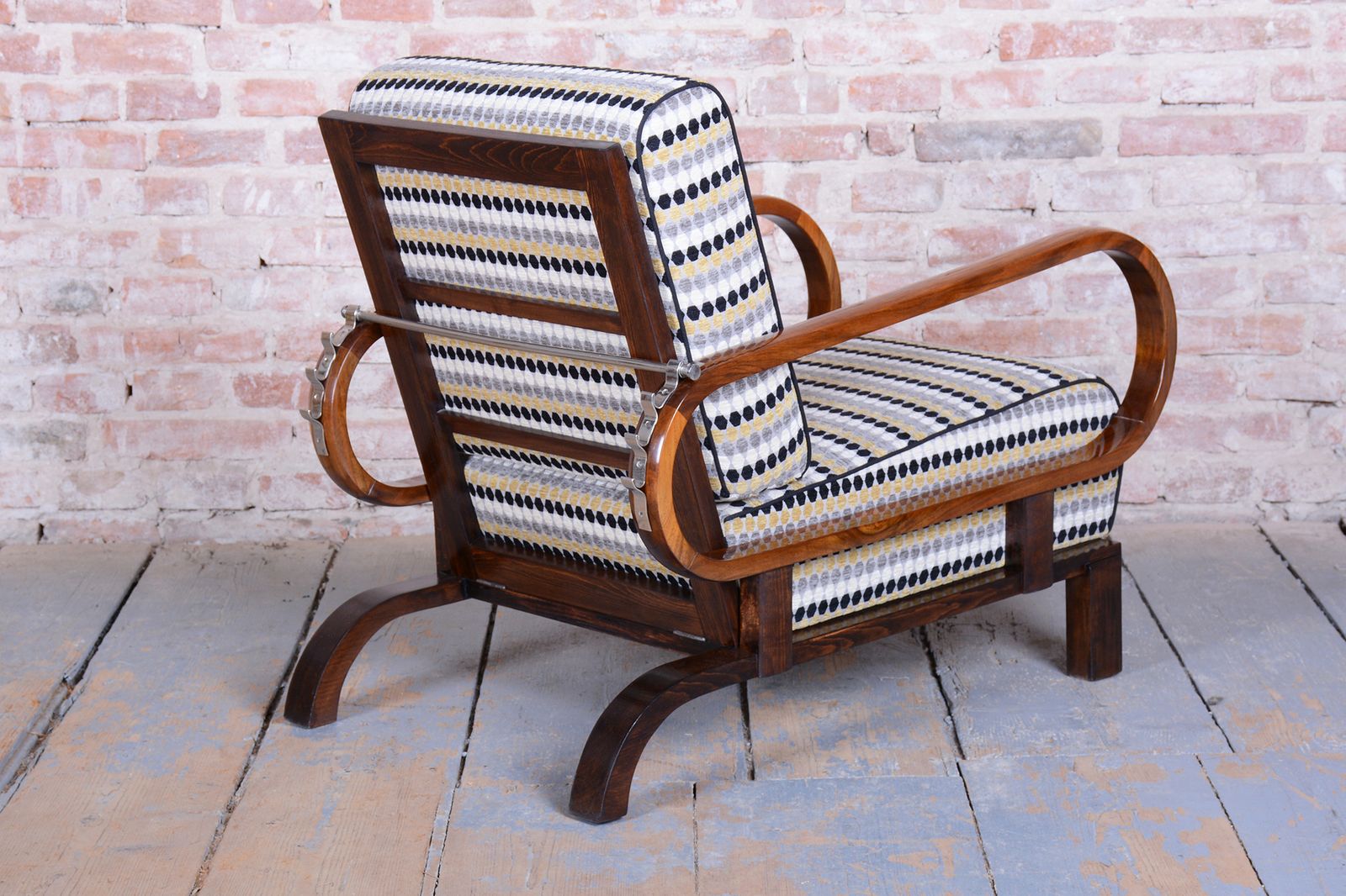 Restored Art Deco Adjustable Armchair, By J. Halabala, Up Závody, Czech. 1920s photo vintage