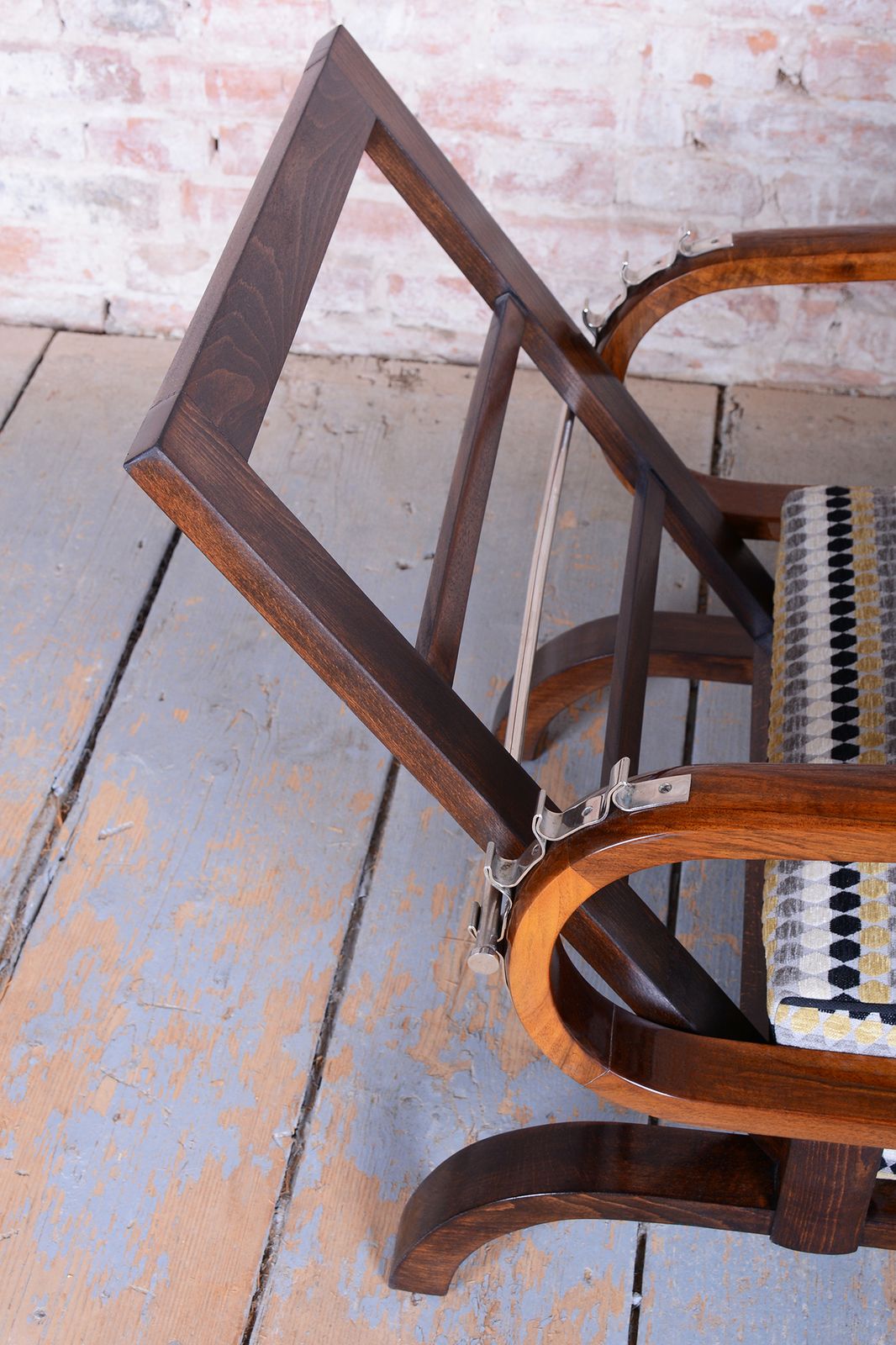 Furniture Restored Art Deco Adjustable Armchair, By J. Halabala, Up Závody, Czech. 1920s photo